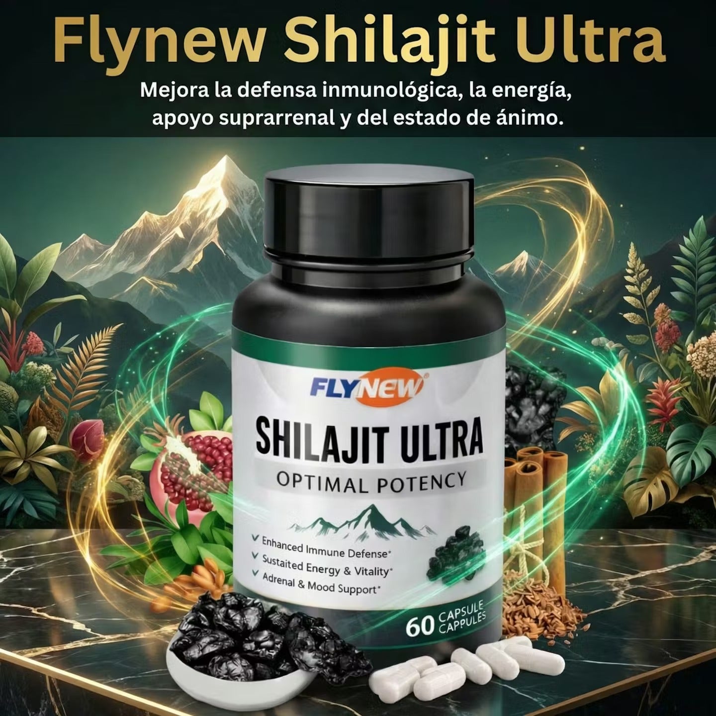 Flynew Shilajit Ultra – Energía y Vitalidad Natural ⚡